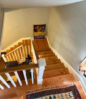 New stairs relocated and brought up to modern code
